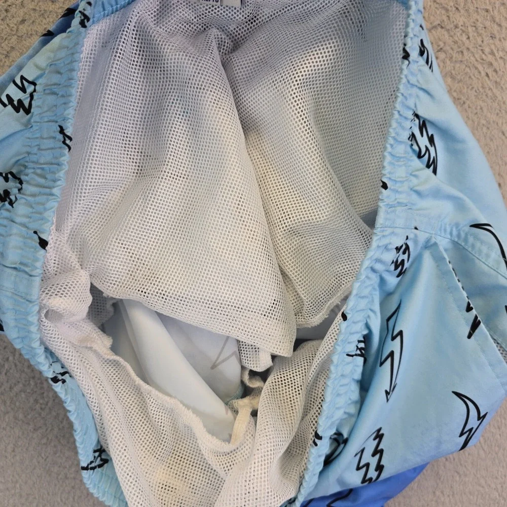 Trunks Surf Swim Co Swimming Trunks Mens XL Blue Bolts Ombre S‎